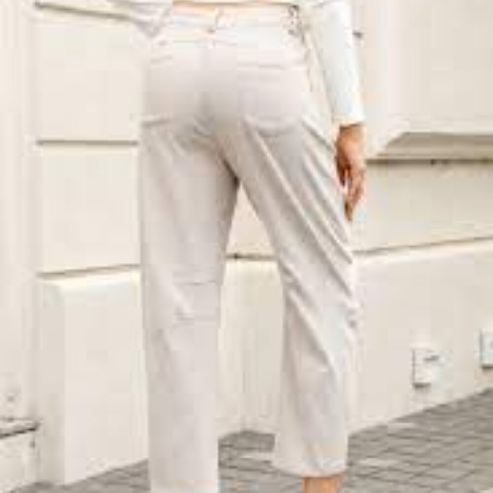 CUPSHE TAN LIGHTWEIGHT CORDUROY HIGH WAIST CROP ANKLE PANTS SIZE XL NWOT - Picture 2 of 3
